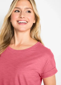 bonprix bonprix Camiseta larga de algodón puro Frambuesa ahumado