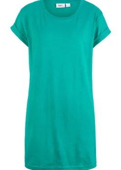 bonprix bonprix Camiseta larga de algodón puro Esmeralda Outlet