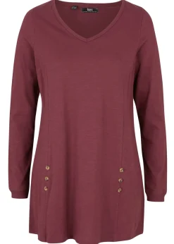 bonprix bonprix Camiseta larga de algodón puro rojo avellana Clearance