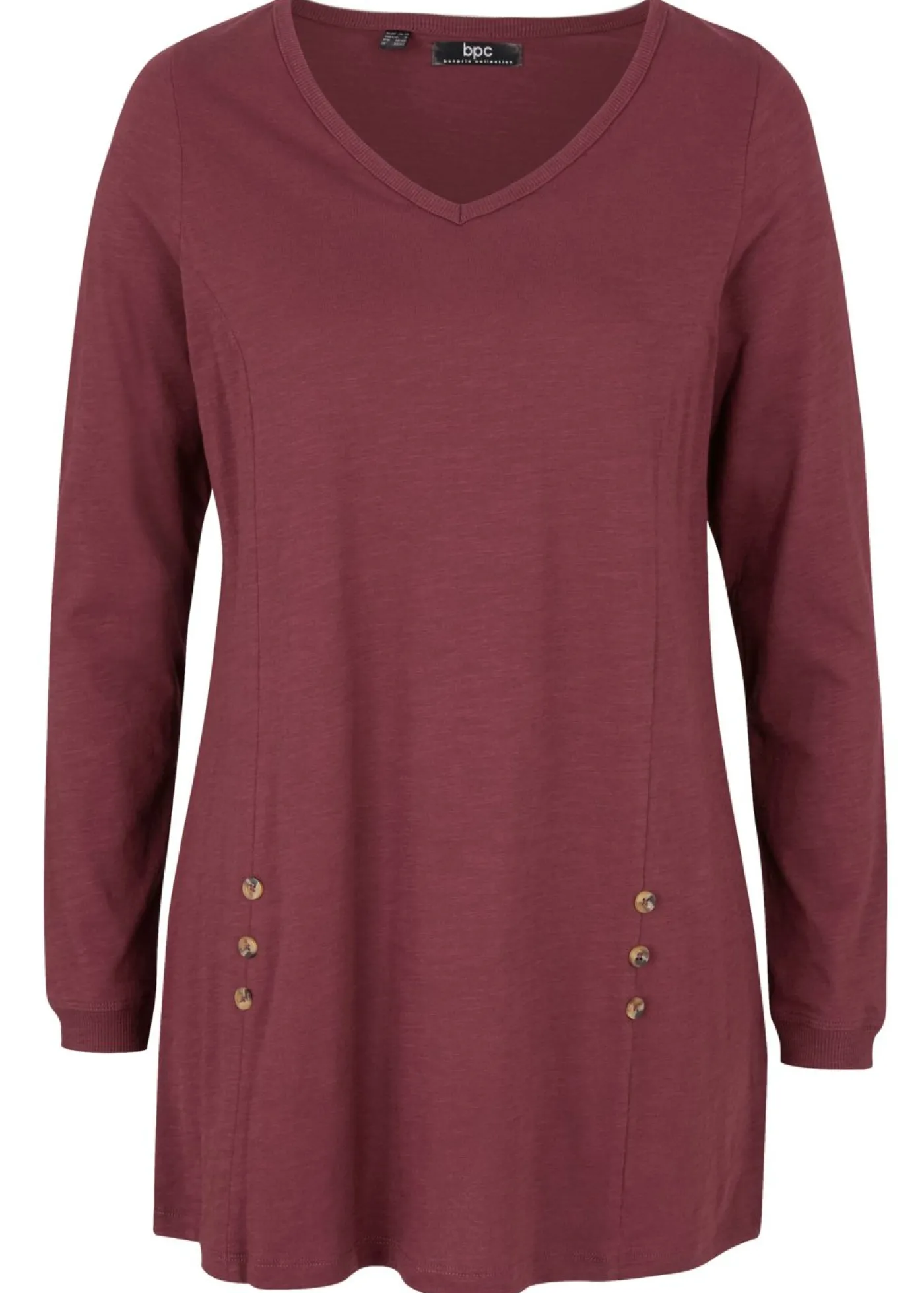 bonprix bonprix Camiseta larga de algodón puro rojo avellana Clearance
