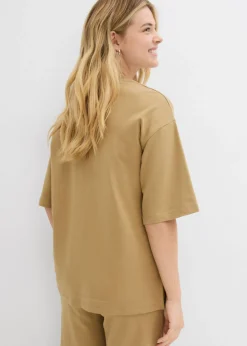 bonprix bonprix Camiseta larga de interlock oliva pálido Clearance