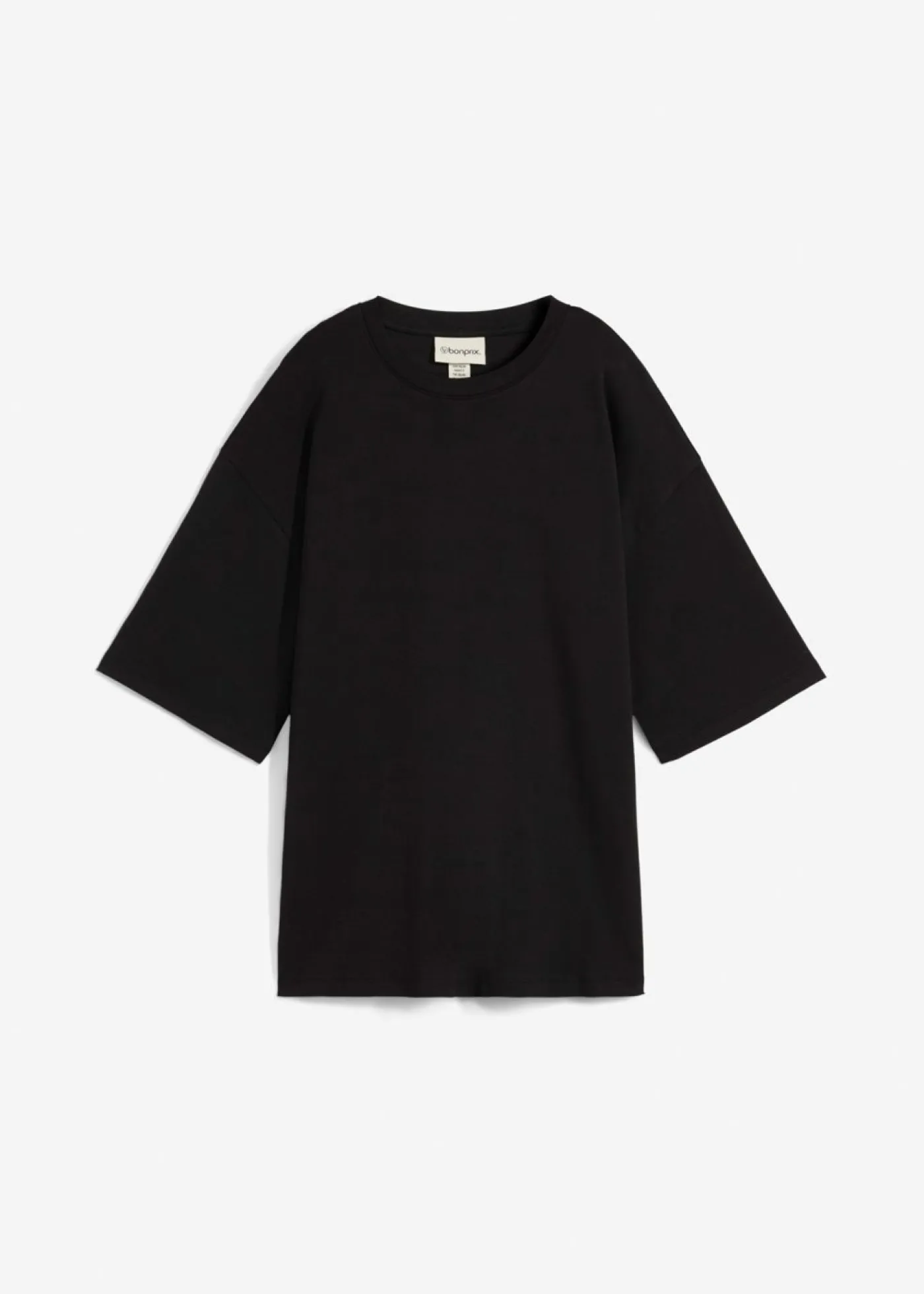bonprix bonprix Camiseta larga de interlock Negro Discount