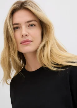 bonprix bonprix Camiseta larga de interlock Negro Discount