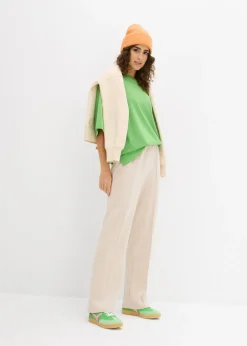 bonprix bonprix Camiseta larga de interlock Verde trébol Hot