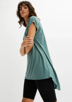 bonprix bonprix Camiseta larga de mezcla de viscosa Verde grisáceo Best