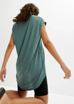 bonprix bonprix Camiseta larga de mezcla de viscosa Verde grisáceo Best