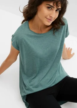 bonprix bonprix Camiseta larga de mezcla de viscosa Verde grisáceo Best