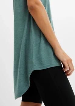 bonprix bonprix Camiseta larga de mezcla de viscosa Verde grisáceo Best