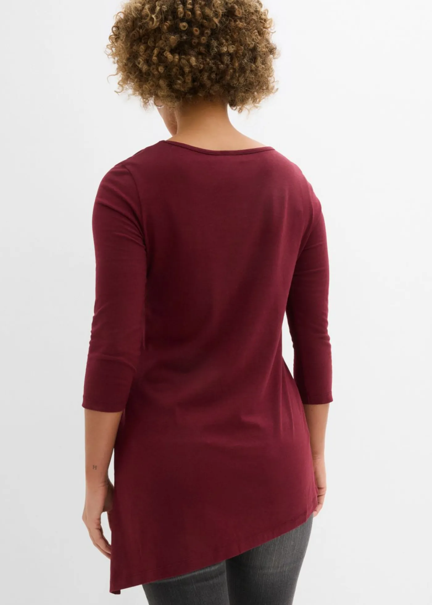 bonprix bonprix Camiseta larga de mezcla de viscosa y algodón rojo avellana Best