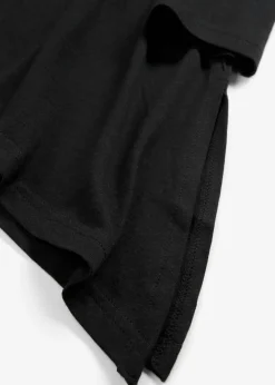 bonprix bonprix Camiseta larga de mezcla de viscosa y algodón Negro Online