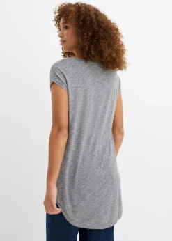 bonprix bonprix Camiseta larga de mezcla de viscosa Gris Hot