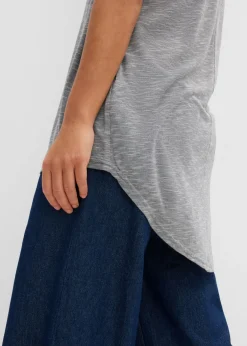 bonprix bonprix Camiseta larga de mezcla de viscosa Gris Hot