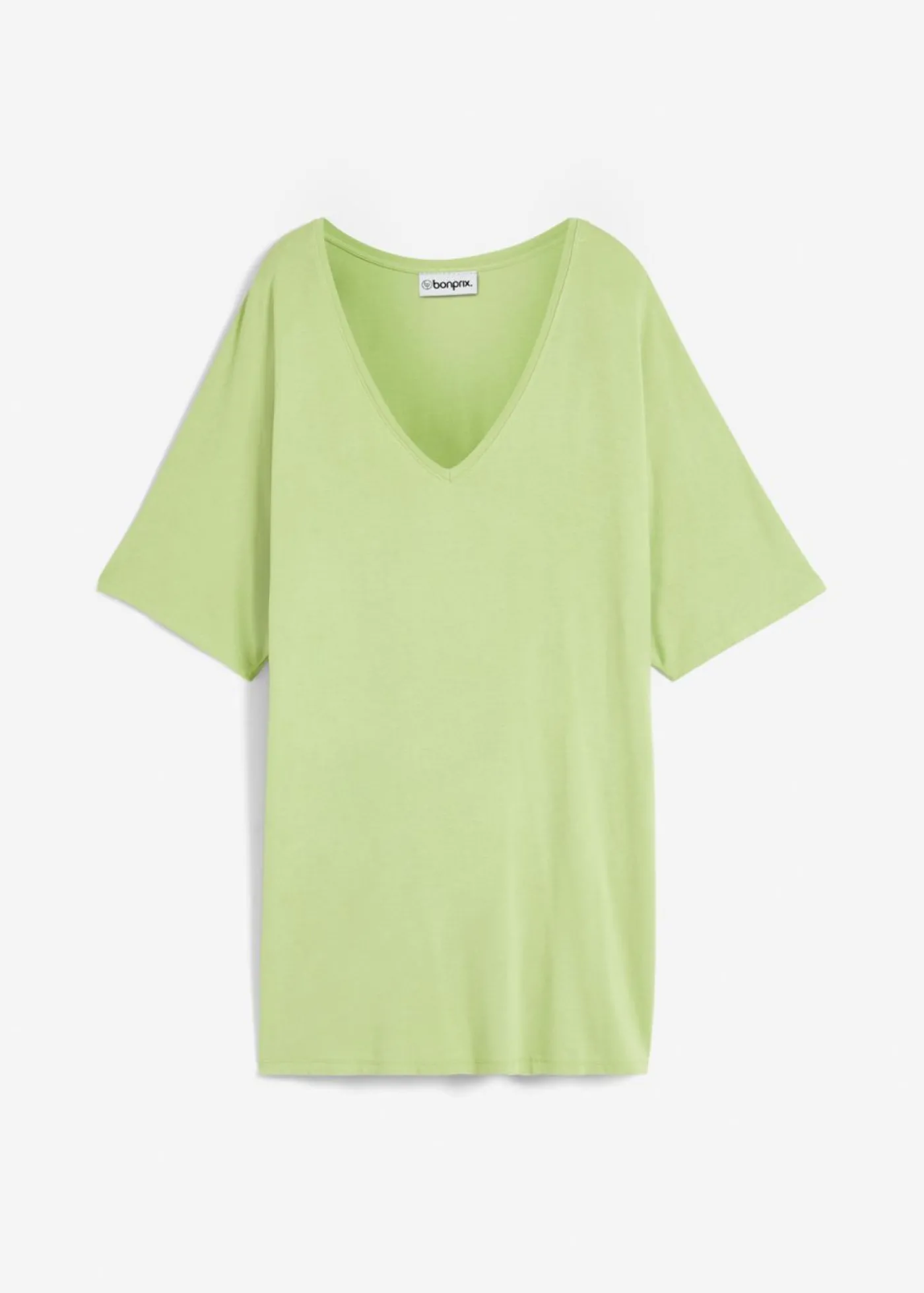 bonprix bonprix Camiseta larga de mezcla de viscosa sostenible Verde pera Outlet