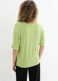 bonprix bonprix Camiseta larga de mezcla de viscosa sostenible Verde pera Outlet