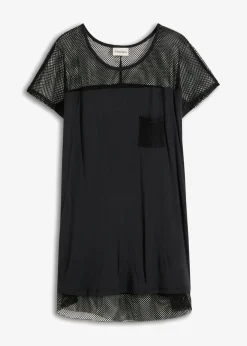 bonprix bonprix Camiseta larga de playa de viscosa Negro Online