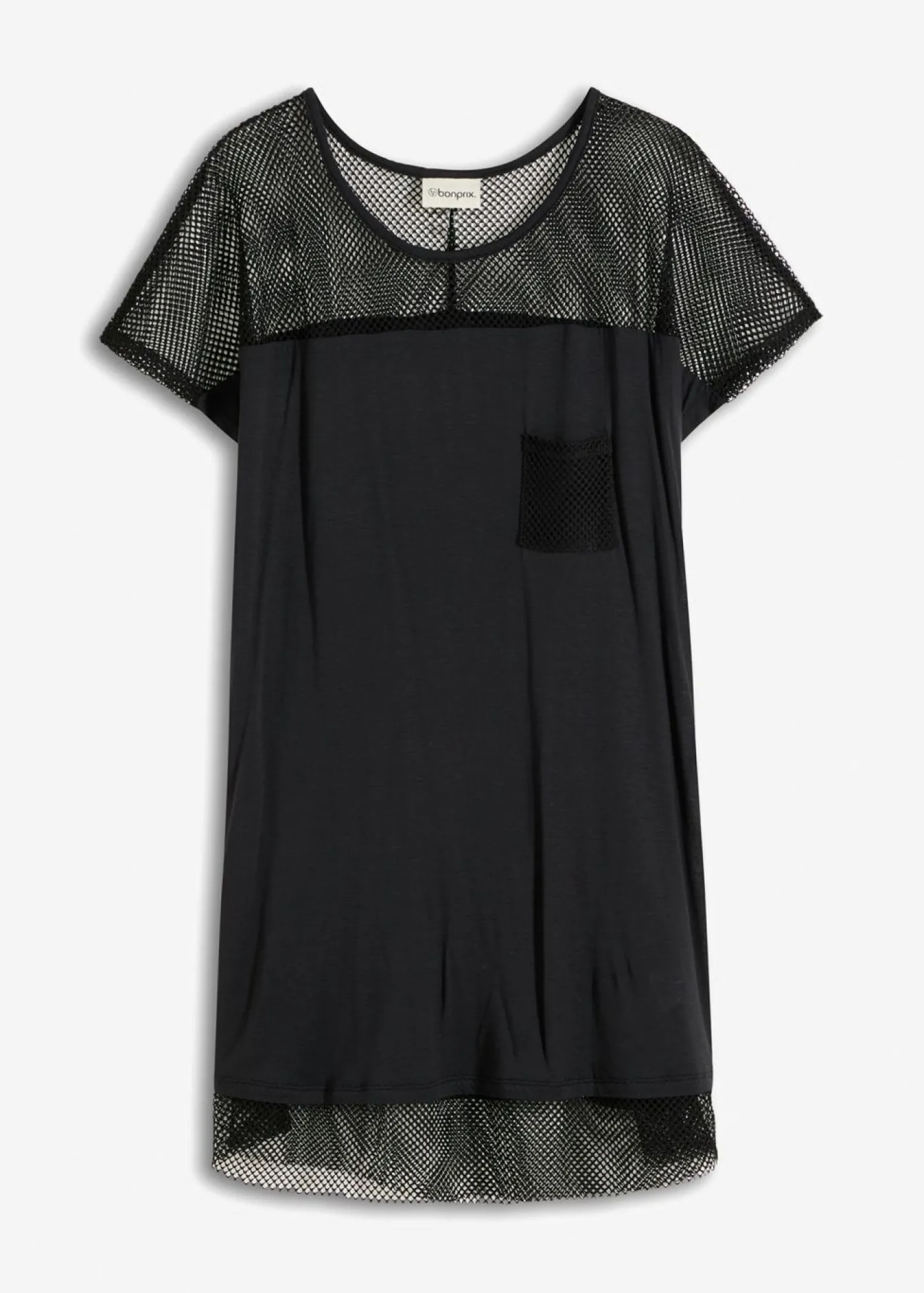 bonprix bonprix Camiseta larga de playa de viscosa Negro Online