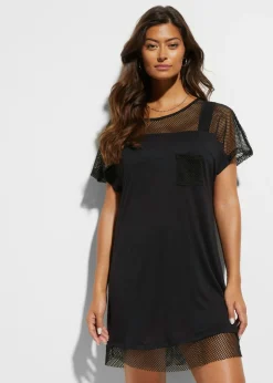 bonprix bonprix Camiseta larga de playa de viscosa Negro Online