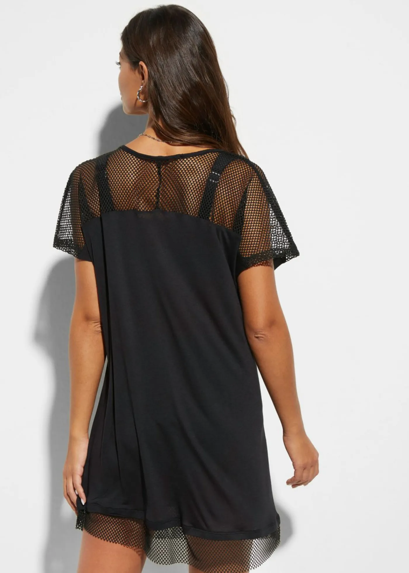 bonprix bonprix Camiseta larga de playa de viscosa Negro Online