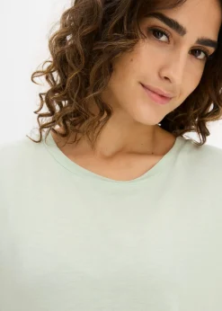 bonprix bonprix Camiseta larga de viscosa suave Verde pastel Outlet