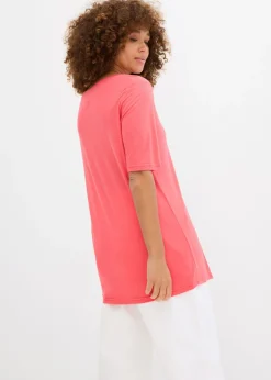 bonprix bonprix Camiseta larga de viscosa suave rosa paraíso Online