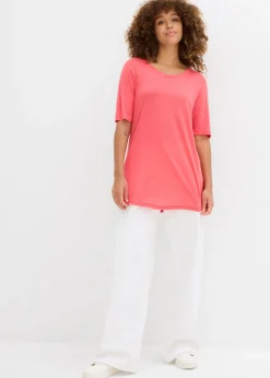 bonprix bonprix Camiseta larga de viscosa suave rosa paraíso Online