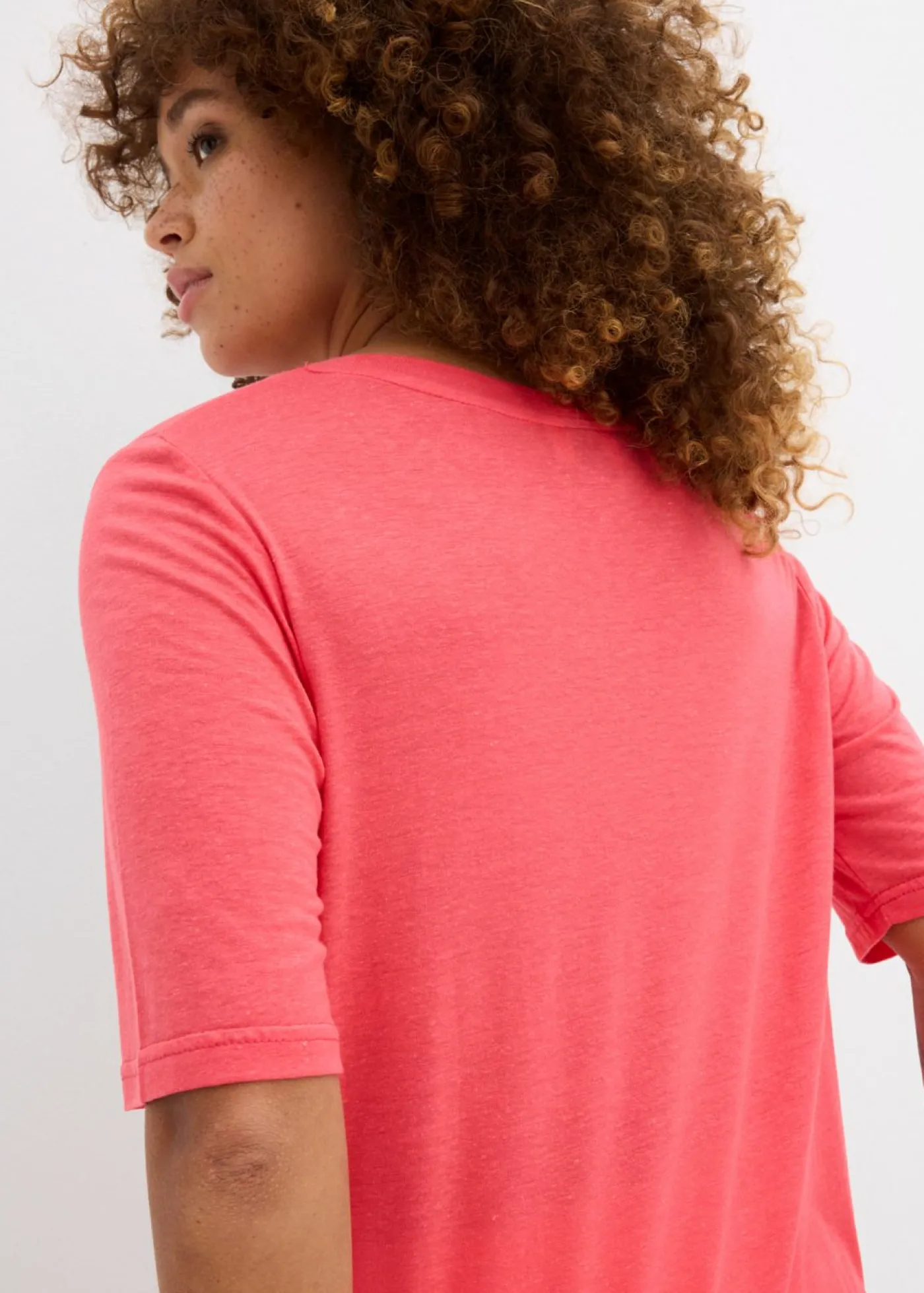 bonprix bonprix Camiseta larga de viscosa suave rosa paraíso Online