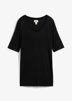 bonprix bonprix Camiseta larga de viscosa suave Negro Online