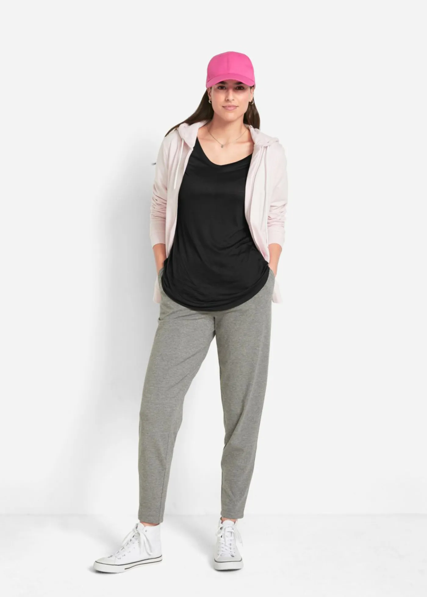bonprix bonprix Camiseta larga de viscosa suave (2 unidades) Negro+blanco Hot