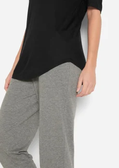 bonprix bonprix Camiseta larga de viscosa suave (2 unidades) Negro+blanco Hot