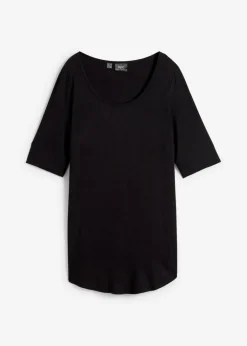 bonprix bonprix Camiseta larga de viscosa suave Negro Sale