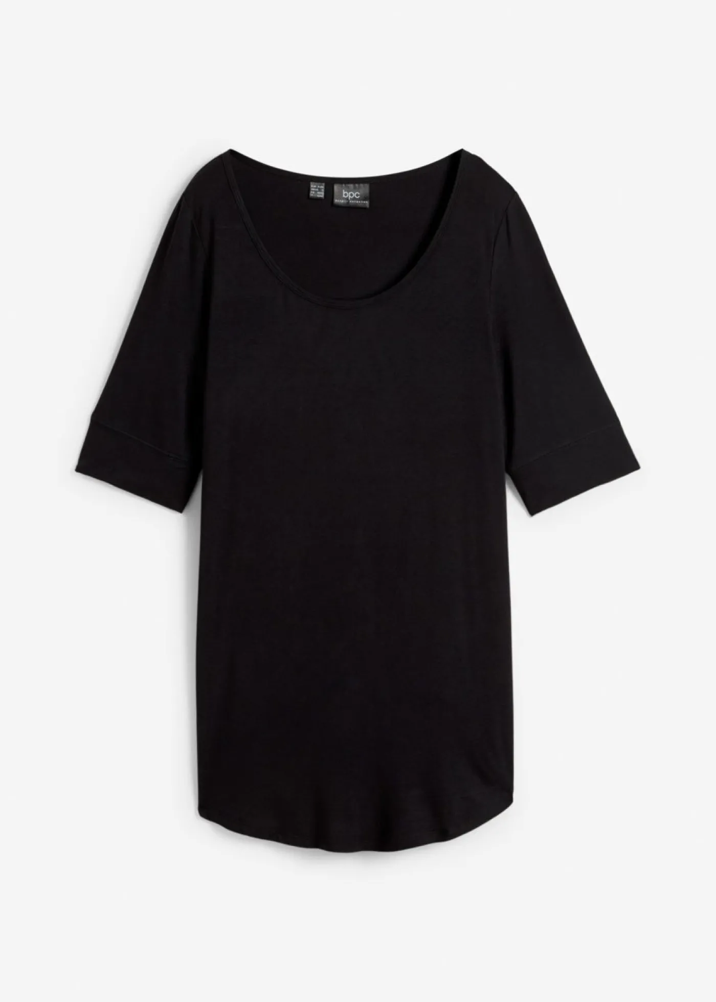 bonprix bonprix Camiseta larga de viscosa suave Negro Sale