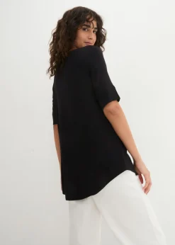 bonprix bonprix Camiseta larga de viscosa suave Negro Sale
