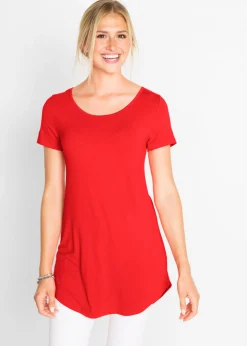 bonprix bonprix Camiseta larga de viscosa suave fresa Sale