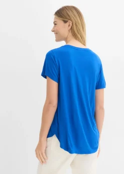 bonprix bonprix Camiseta larga de viscosa suave Azul ártico Clearance