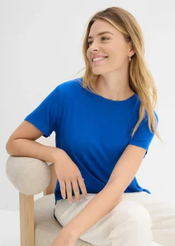 bonprix bonprix Camiseta larga de viscosa suave Azul ártico Clearance
