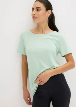 bonprix bonprix Camiseta larga deportiva con espalda abierta Verde pastel Best
