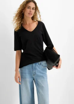 bonprix bonprix Camiseta larga favorecedora Negro