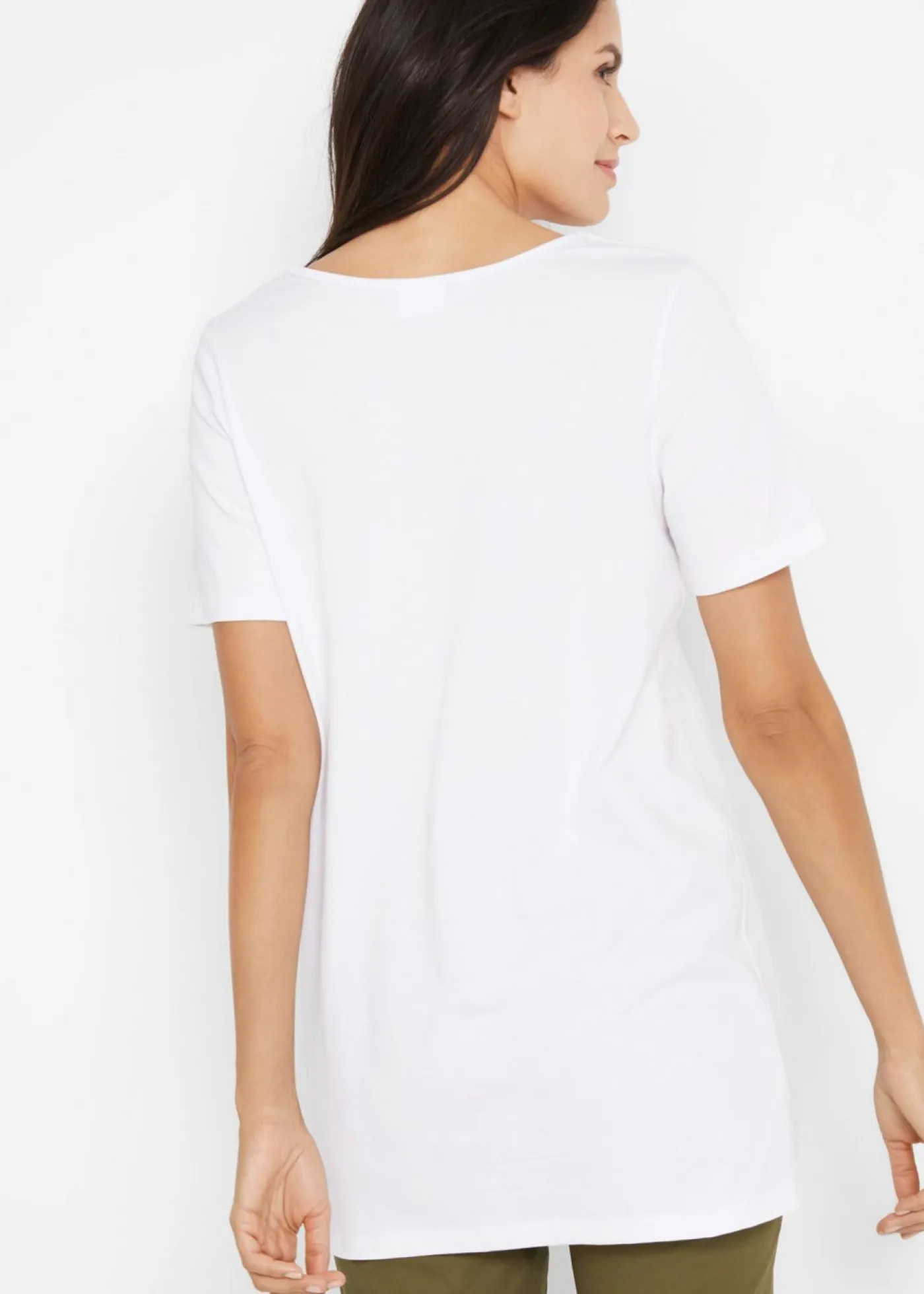 bonprix bonprix Camiseta larga (2 unidades) Azul marino-blanco Clearance