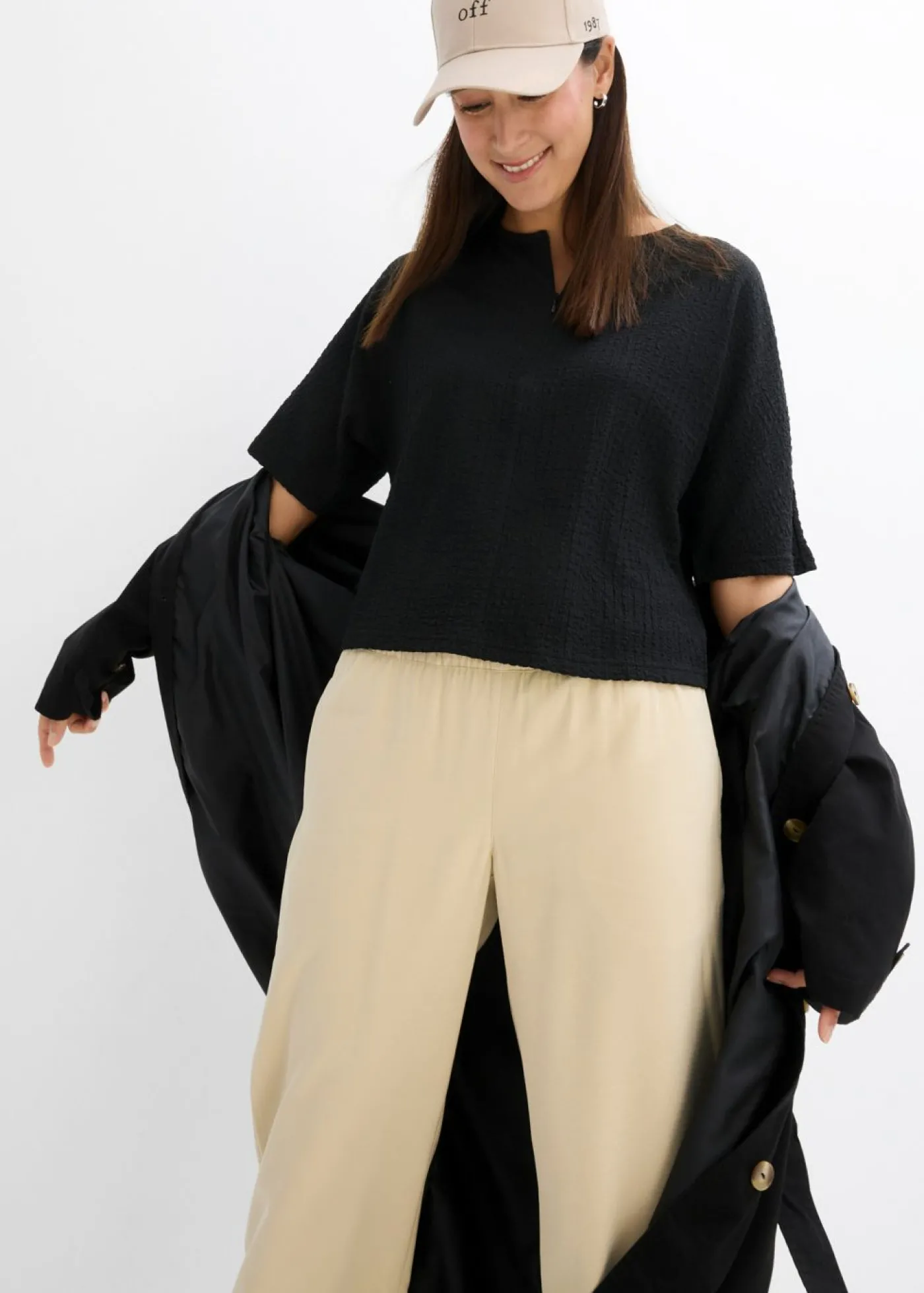 bonprix bonprix Camiseta oversize Negro Discount