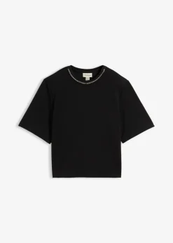 bonprix bonprix Camiseta oversize con aplicaciones Negro Best