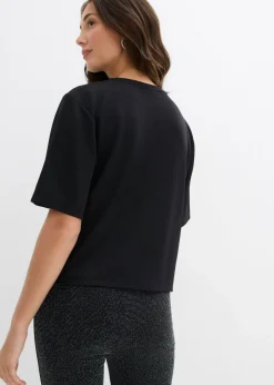bonprix bonprix Camiseta oversize con aplicaciones Negro Best