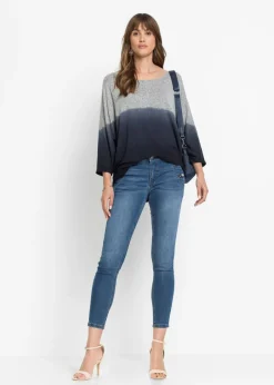 bonprix bonprix Camiseta oversize con transición de colores gris/negro moteado