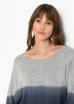 bonprix bonprix Camiseta oversize con transición de colores gris/negro moteado