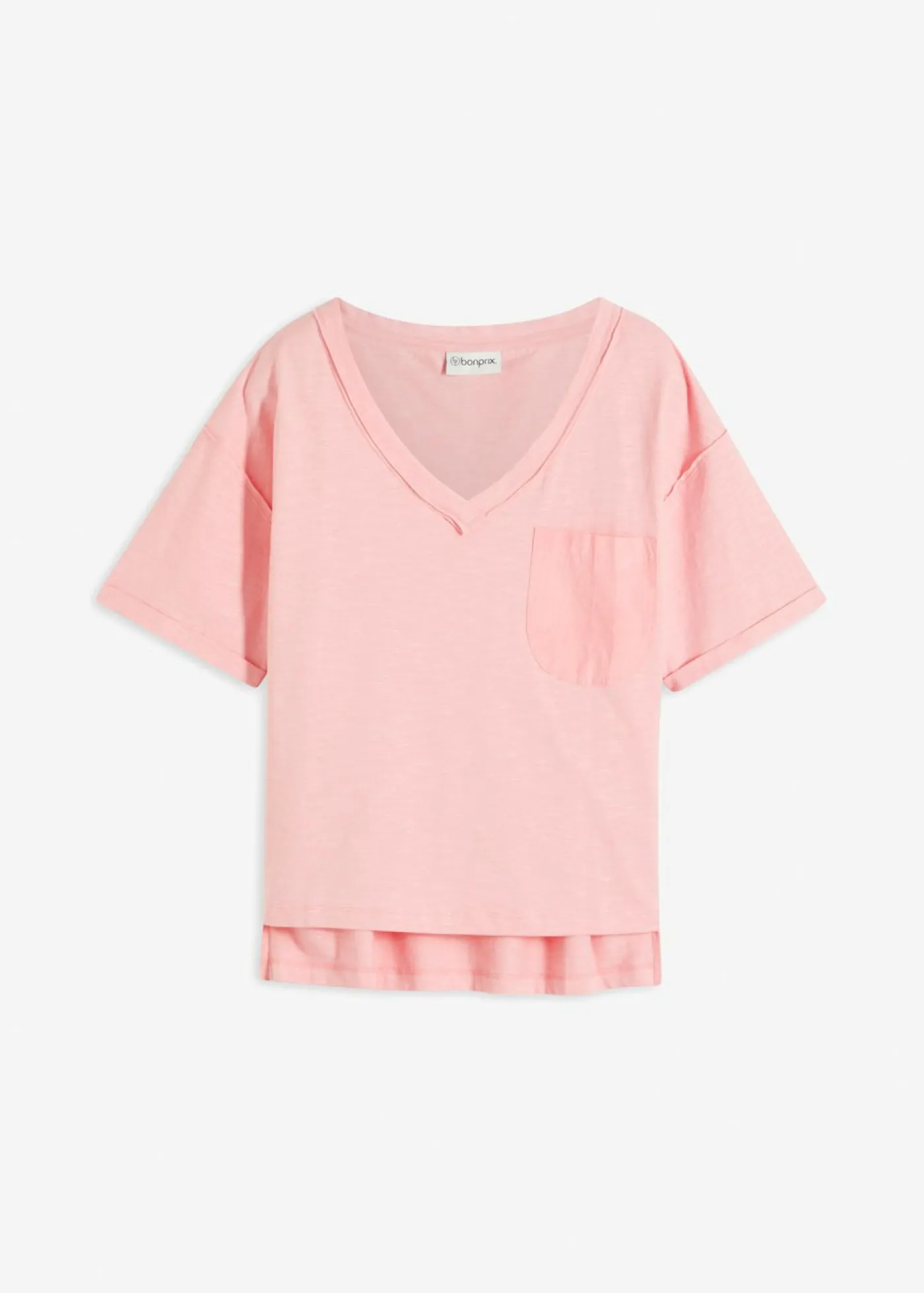 bonprix bonprix Camiseta oversize de algodón puro rosa pálido Discount