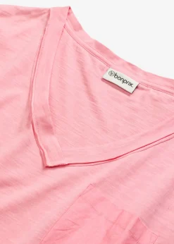 bonprix bonprix Camiseta oversize de algodón puro rosa pálido Discount