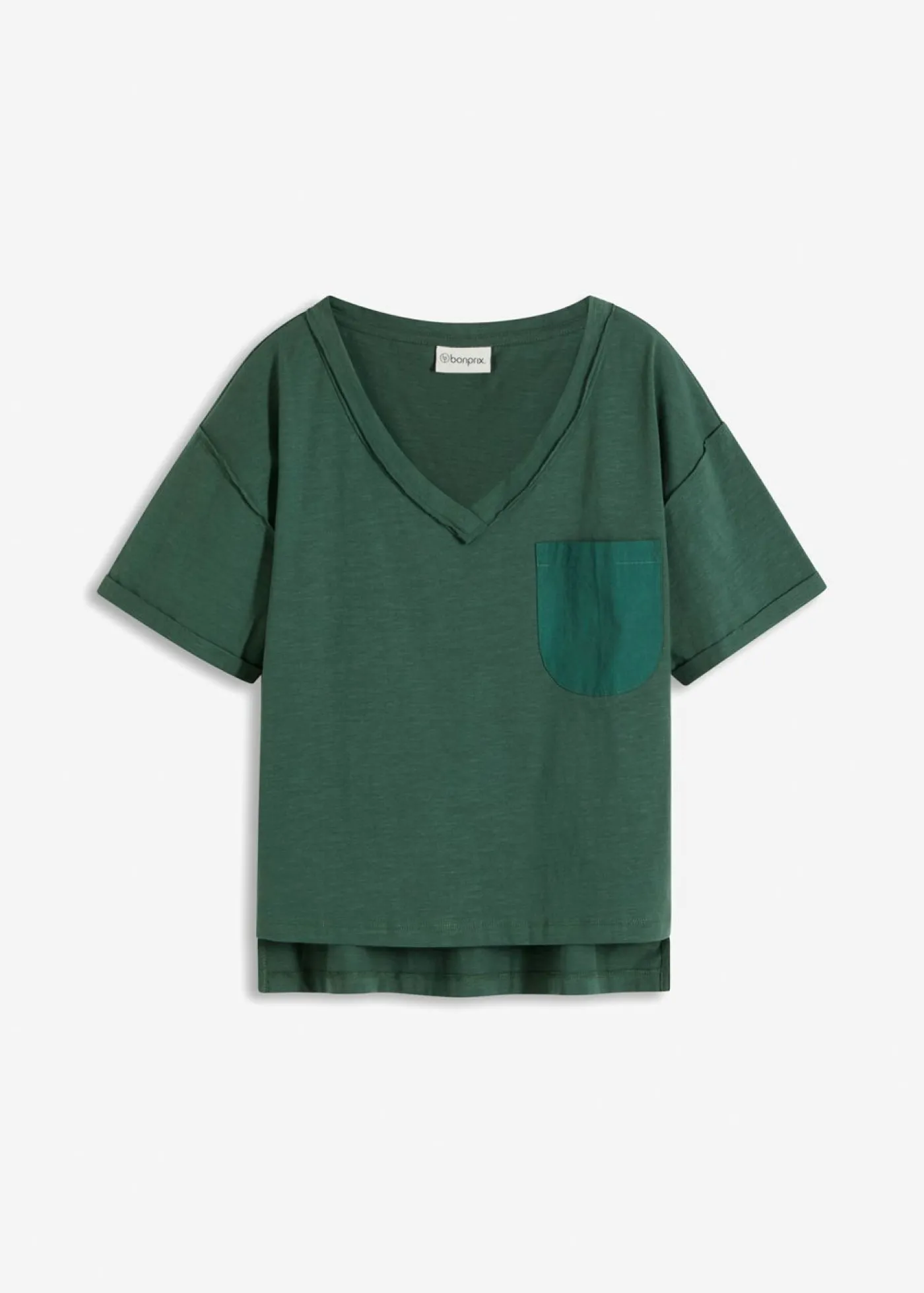bonprix bonprix Camiseta oversize de algodón puro verde sombra Clearance