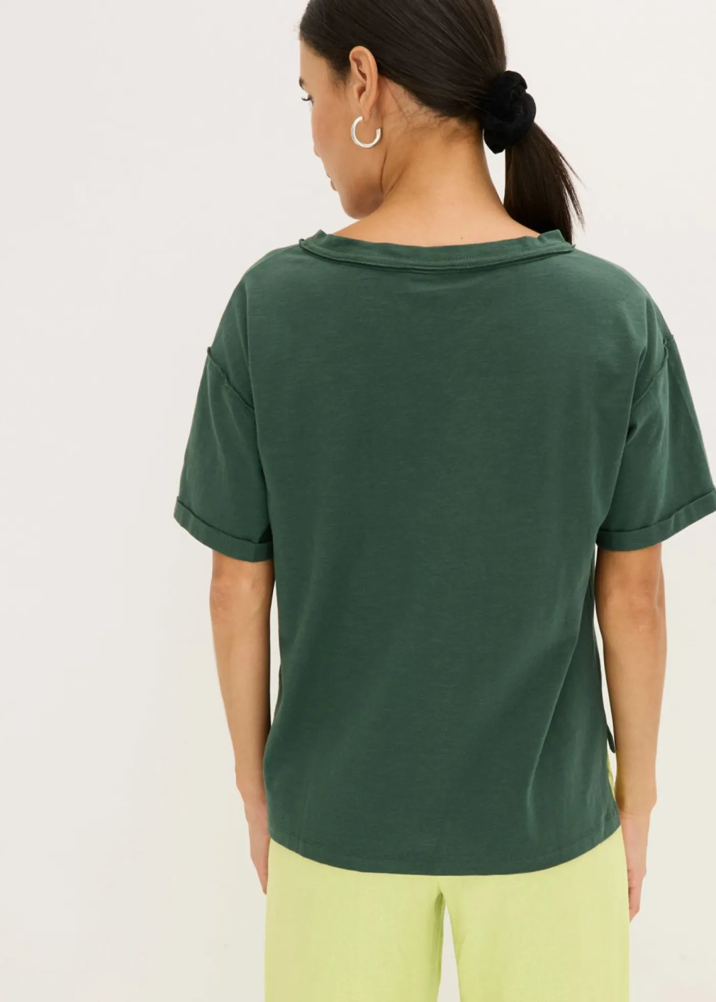 bonprix bonprix Camiseta oversize de algodón puro verde sombra Clearance