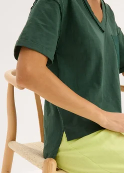 bonprix bonprix Camiseta oversize de algodón puro verde sombra Clearance