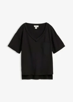 bonprix bonprix Camiseta oversize de algodón puro Negro Hot