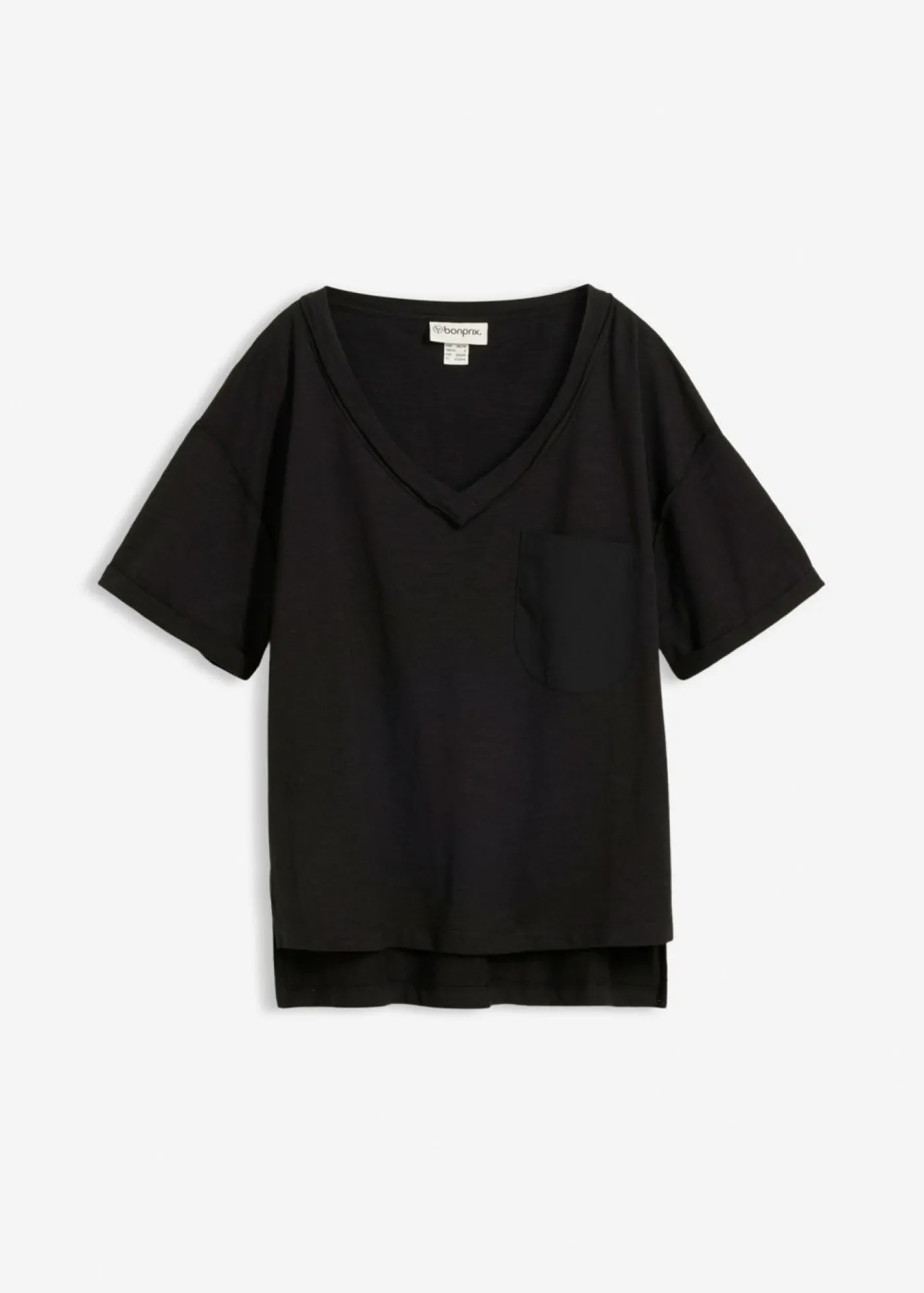 bonprix bonprix Camiseta oversize de algodón puro Negro Hot